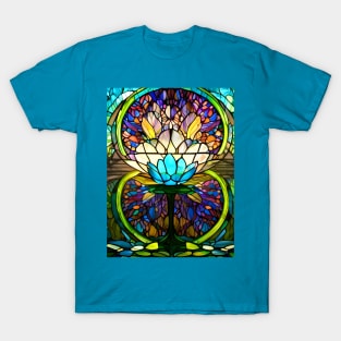 Stained Glass Lotus Flower T-Shirt